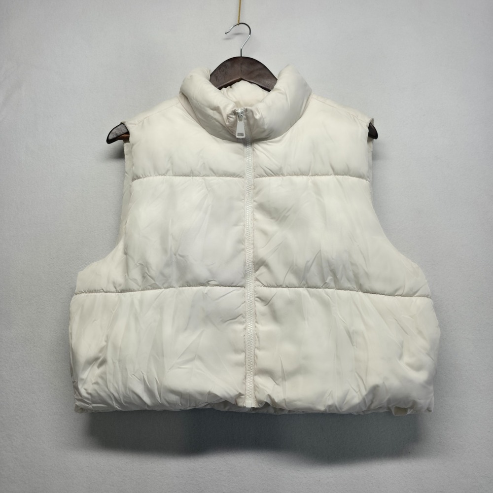 Cisono Women's Ivory Sherpa Lined Puffer Vest Size XL
